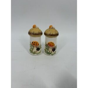 Merry Mushroom Salt & Pepper Shaker Set MCM 1970s Sears Roebuck Vintage